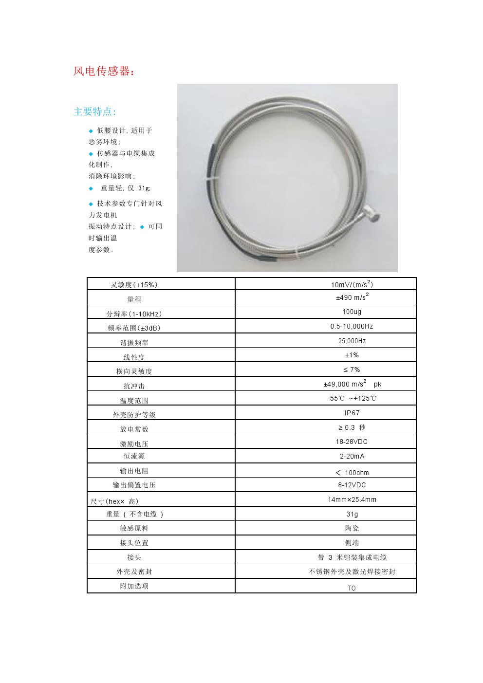 風(fēng)電傳感器